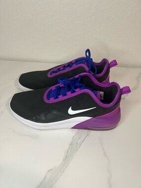 Nike Women’s Black Athletic Shoes with Purple & Blue Accents